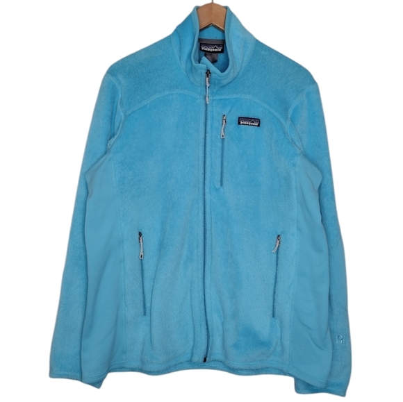 Patagonia R2 Blue Fleece Full Zip High Collar Winter Lightweight Jacket Sz XL - Picture 1 of 12